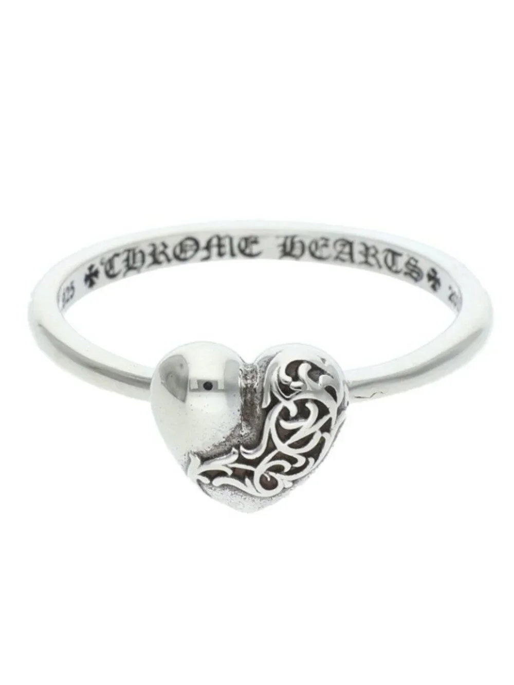 Chrome Hearts Bubblgm Heart Bubble Gum Silver Ring